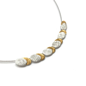 Mixed Metal Oval Necklace-Necklaces-Manuela Carl-Pistachios