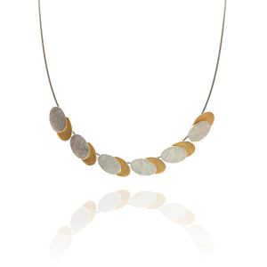 Mixed Metal Oval Necklace-Necklaces-Manuela Carl-Pistachios