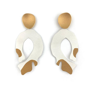 Modern White & Gold Earrings-Earrings-Anna Krol-Pistachios