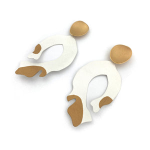 Modern White & Gold Earrings-Earrings-Anna Krol-Pistachios