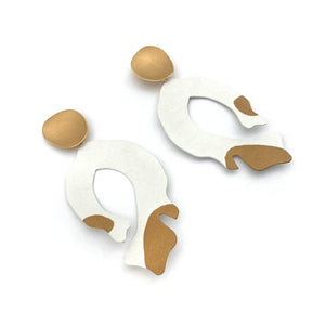 Modern White & Gold Earrings-Earrings-Anna Krol-Pistachios