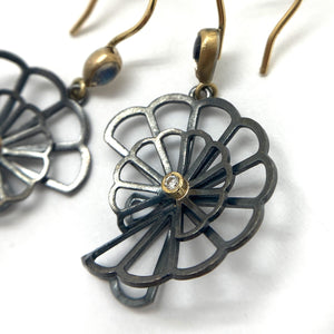 Moonstone Double Fold Anise Earrings-Earrings-Karin Jacobson-Pistachios