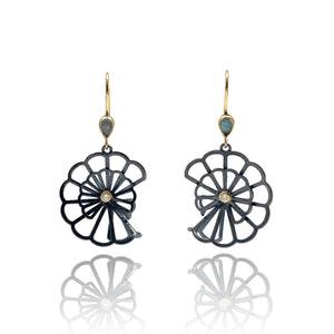 Moonstone Double Fold Anise Earrings-Earrings-Karin Jacobson-Pistachios