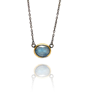 Moonstone and 24k Gold Necklace-Necklaces-Austin Titus-Pistachios