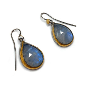 Moonstone and Gold Earrings-Earrings-Austin Titus-Pistachios