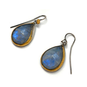 Moonstone and Gold Earrings-Earrings-Austin Titus-Pistachios