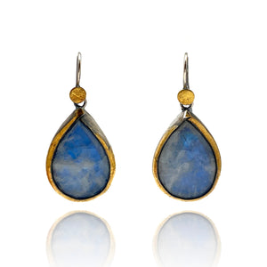 Moonstone and Gold Earrings-Earrings-Austin Titus-Pistachios