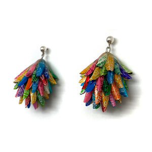 Multicolor Aluminum Cluster Earrings-Earrings-Eunseok Han-Pistachios