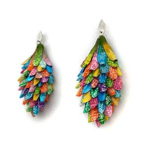 Multicolor Aluminum Long Cluster Earrings-Earrings-Eunseok Han-Pistachios