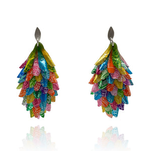 Multicolor Aluminum Long Cluster Earrings-Earrings-Eunseok Han-Pistachios