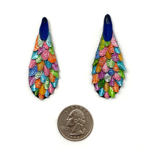 Multicolor Aluminum Tear Drop Post Earrings-Earrings-Eunseok Han-Pistachios