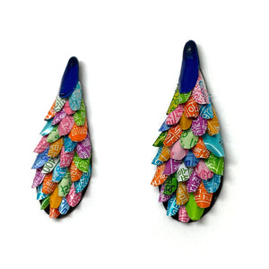 Multicolor Aluminum Tear Drop Post Earrings-Earrings-Eunseok Han-Pistachios