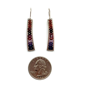 Ombre Garnet and Amethyst Earrings-Earrings-Ashka Dymel-Pistachios