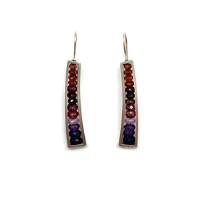 Ombre Garnet and Amethyst Earrings-Earrings-Ashka Dymel-Pistachios