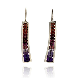 Ombre Garnet and Amethyst Earrings-Earrings-Ashka Dymel-Pistachios