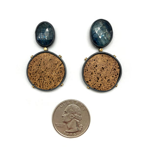 Oosik and Kyanite Earrings-Earrings-Carin Jones-Pistachios