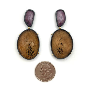 Oosik and Sapphire Earrings-Earrings-Carin Jones-Pistachios