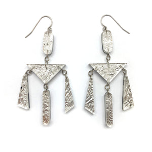 Op Art and Silver Reversible Chandelier Earrings-Earrings-Jennifer Merchant-Pistachios