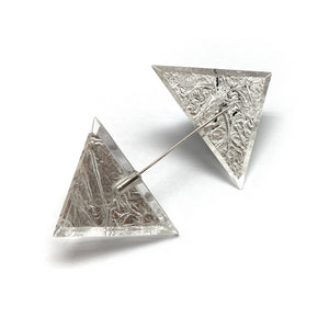 Op Art and Silver Triangle Double Ended Stick Pin-Pins-Jennifer Merchant-Pistachios