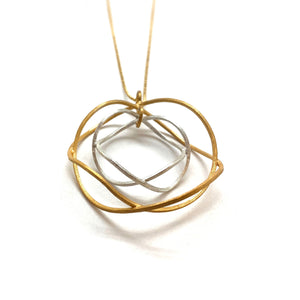 Orbital Hoop Necklace - Gold/Silver-Necklaces-Veronika Majewska-Pistachios