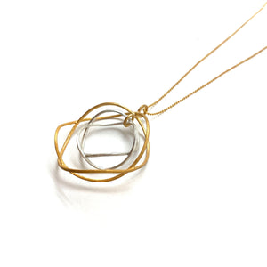 Orbital Hoop Necklace - Gold/Silver-Necklaces-Veronika Majewska-Pistachios