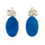 Orchid Earrings with Blue Oval Drops-Earrings-Huiyu Chiu-Pistachios