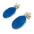 Orchid Earrings with Blue Oval Drops-Earrings-Huiyu Chiu-Pistachios