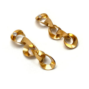 Organic Interlocking Earrings-Earrings-Arek Wolski-Pistachios