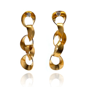 Organic Interlocking Earrings-Earrings-Arek Wolski-Pistachios