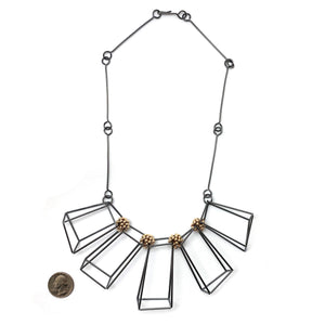 Oxidized Geometric Necklace-Necklaces-Emilie Pritchard-Pistachios