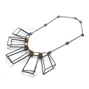 Oxidized Geometric Necklace-Necklaces-Emilie Pritchard-Pistachios