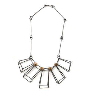 Oxidized Geometric Necklace-Necklaces-Emilie Pritchard-Pistachios