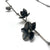 Oxidized Silver Orchid Necklace-Necklaces-Huiyu Chiu-Pistachios