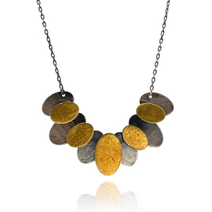 Oxidized Sterling Silver and 23k Gold Necklace-Necklaces-Austin Titus-Pistachios