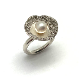 Pearl and Sterling Silver Ring-Rings-Sabine Müller-Pistachios