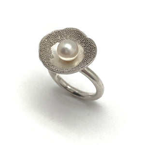 Pearl and Sterling Silver Ring-Rings-Sabine Müller-Pistachios