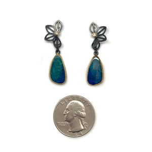 Petite Anise Fold Opal Earrings-Earrings-Karin Jacobson-Pistachios