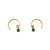 Petite Gold and Green Onyx Hoop Earrings-Earrings-Julia Cabral-Pistachios