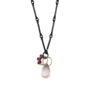 Petite Rose Quartz Pendant Necklace-Necklaces-Heather Guidero-Pistachios