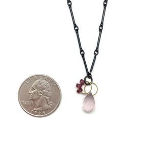 Petite Rose Quartz Pendant Necklace-Necklaces-Heather Guidero-Pistachios