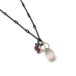 Petite Rose Quartz Pendant Necklace-Necklaces-Heather Guidero-Pistachios