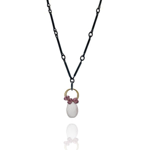 Petite Rose Quartz Pendant Necklace-Necklaces-Heather Guidero-Pistachios