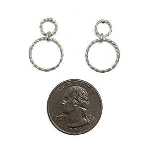 Petite Silver Double Hoop Earrings-Earrings-Julia Cabral-Pistachios