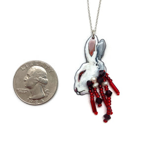 Petite White Rabbit Pendant-Necklaces-Meghan Schmiedel-Pistachios