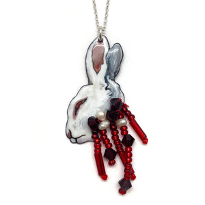 Petite White Rabbit Pendant-Necklaces-Meghan Schmiedel-Pistachios