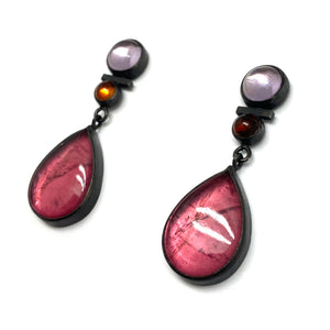 Pink Citrine Earrings-Earrings-Daphne Krinos-Pistachios