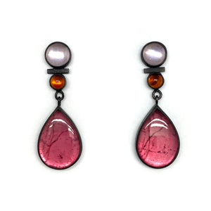 Pink Citrine Earrings-Earrings-Daphne Krinos-Pistachios