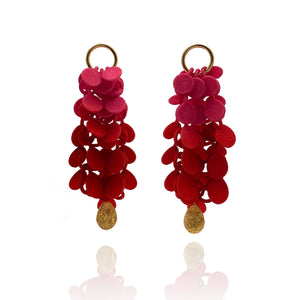 Pink Gradient And Gold Leaf Dangle Earrings-Earrings-Eve Balashova-Pistachios