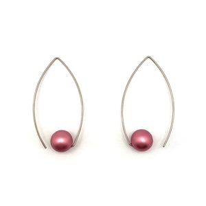 Pink Inverted Sphere Earrings-Earrings-Ursula Muller-Pistachios