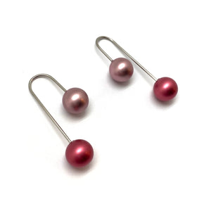 Pink Sphere Earrings-Earrings-Reinhard Gremli-Pistachios